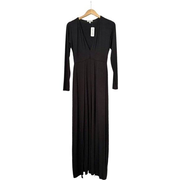 Bump Biddy Narine NEW Plunge  Maxi Maternity Dress Sexy High Slits Black Size M - Picture 13 of 16